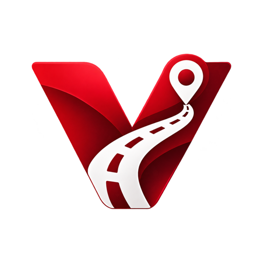 VeDa Driver logo: a red V with a road and a map pin